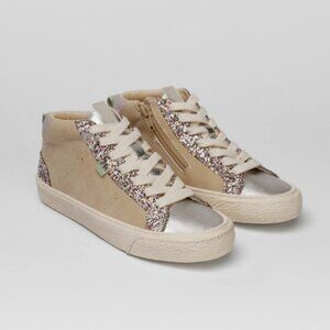 ZARA WOMEN'S GLITTER HIGH-TOP SNEAKERS - SIZE 5